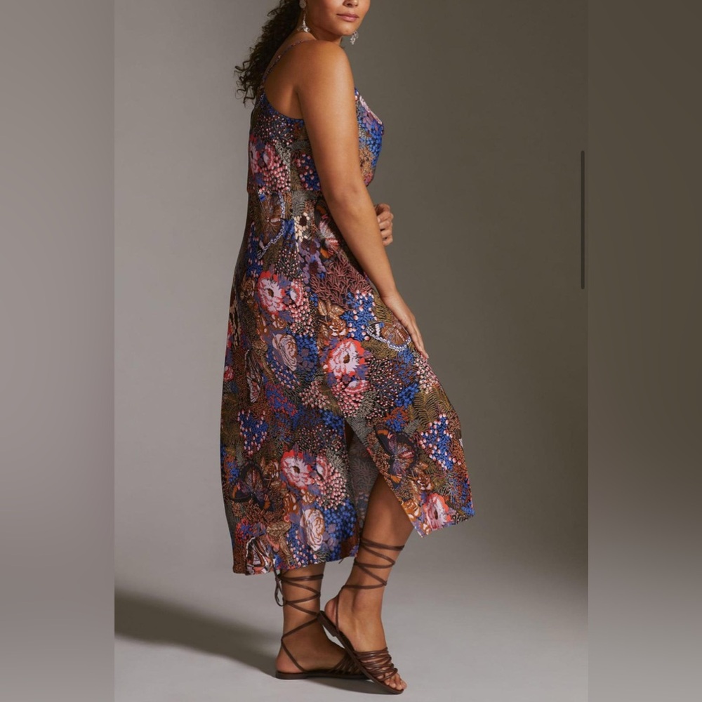 Anthropologie Elyse Cowl Neck Bias Slip Dress